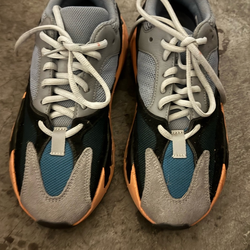 Yeezy Gray and Blue Chunky Sneakers